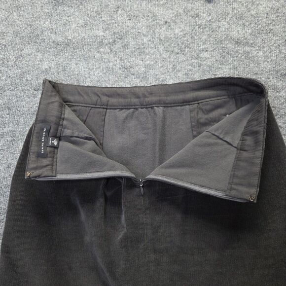 Banana Republic Skirt Womens 6 Gray Corduroy Stretch Button Pockets Zipper Back - Picture 5 of 8